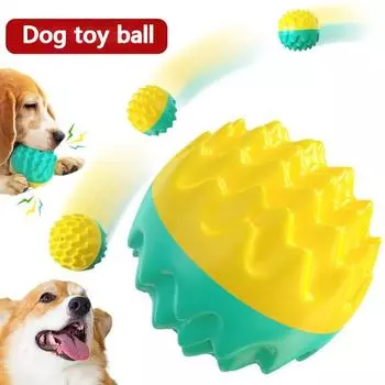 1 шт. игрушка для домашних животных, мячик для кошек и собак, жевание, скрежетание зубами, чистка зубов, выпуклая точка, сопротивление укусу, эластичная тренировка