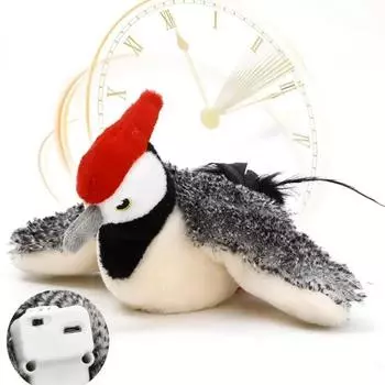 1 шт. Игрушка для кошек с хлопающими крыльями воробьями, интерактивная, щебечущая, птичья, движения, активируемая прикосновением, электрическая, плюшевая игрушка, перезаряжаемая, игрушка для котенка, домашнее животное