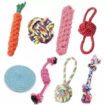 1 шт., игрушка для собак, веревочный мяч с морковным узлом, хлопковая веревка, гантель, щенок, чистка зубов, жевательная игрушка, прочный плетеный, устойчивый к укусам, товары для домашних животных