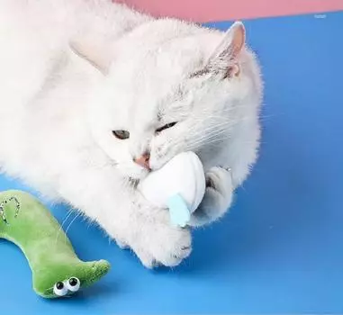 1 шт. игрушка для укуса питомца, игрушка для питомца, плюшевая игрушка для собак, забавные милые товары для питомцев, интерактивная жевательная игрушка для кошек, мультяшный компаньон, прорезывающийся зубками