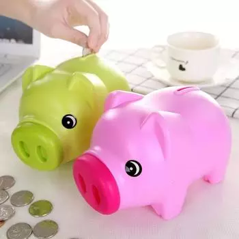 1 шт. Игрушка-сейф для сбережений в виде монеты из мультфильма «Мультяшная свинья», подарок для детей-любителей зелёный