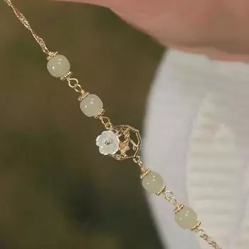 1 шт. Имитация бабочки Хотан Юй, браслет с цветком любви, нишевый дизайн, высокое качество, цветок ракушки Мори, небольшой свежий и универсальный подарок