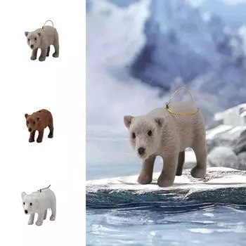 1 шт., имитация белого медведя, мини-фигурки, подарочные украшения, украшения для стола, поддельные плюшевые миниатюры животных