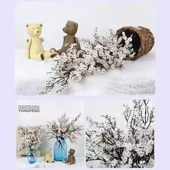 1 шт. Имитация цветка сливы, украшение для окна дома, высокая имитация цветочного пучка, шелковый цветок, украшение для дома из искусственных цветов белый