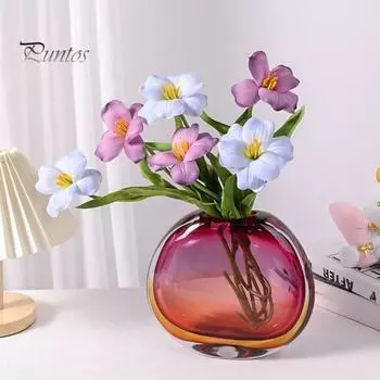 1 шт., имитация цветка тюльпана, украшение в скандинавском стиле, различные яркие цвета, искусственный шелк, цветочный растительный орнамент, искусственная цветочная композиция, искусство кофейный