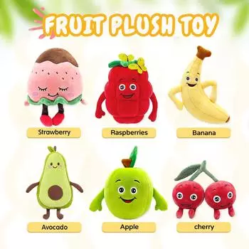 1 шт. имитация фаршированных фруктов и овощей, мягкие милые мультяшные плюшевые игрушки, бананы, яблоки, детские успокаивающие игрушки, подарки