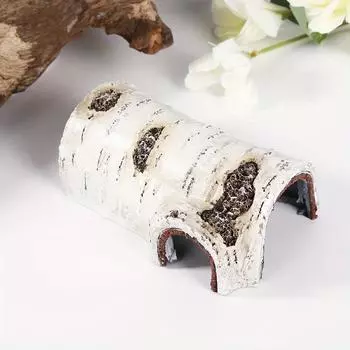 1 шт. имитация коры осины украшение для аквариума ландшафтный дизайн пещера для рыб-черепах прячущаяся смола безвредный аквариум ландшафтное украшение 1pc