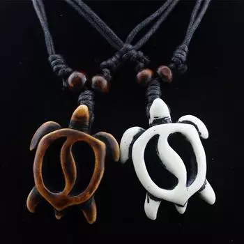 1 шт. имитация кости, резная гавайская подвеска в виде черепахи Хону, ожерелье для серфинга белый