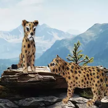 1 шт. Имитация леопарда Миниатюрные полиэтиленовые пластиковые украшения для стола Поддельные фигурки животных на Новый год Подарочные миниатюры