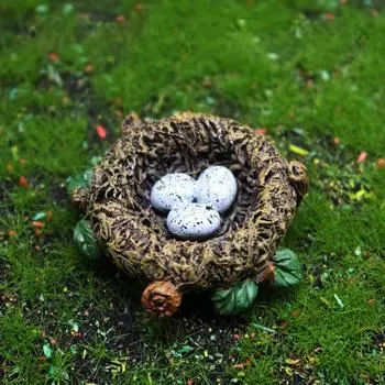 1 шт., имитация птиц, садовое украшение, креативные искусственные птичьи гнезда, домашний декор, смоляной бонсай M коричневый
