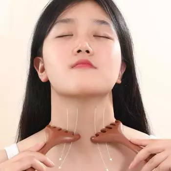 1 шт., имитация сандалового дерева, шестизубчатая длинная ручка, массажная расческа для тела, многофункциональная, для меридианного массажа, шеи, кожи головы, лица L