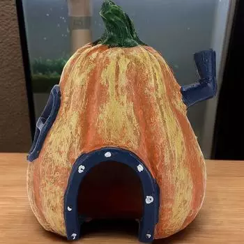 1 шт. имитация тыквы, украшение для аквариума, смоляные фигурки тыквы на Хэллоуин, украшение для укрытия для аквариума, террариума Pack of 1