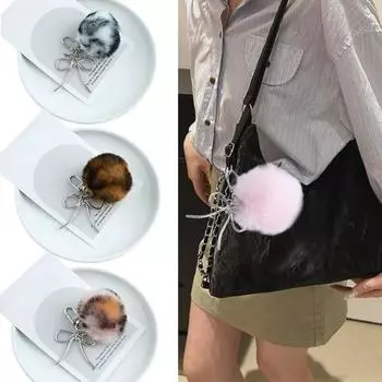 1 шт. имитация выдры кролик мяч сетка красные модели плюшевый мяч милый автомобиль брелок Ins ветер многоцветный