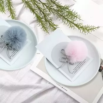 1 шт. Имитация выдры кролик мяч сетка красные модели сумка подвесные украшения зима новый автомобиль брелок милый кулон Ins ветер многоцветный