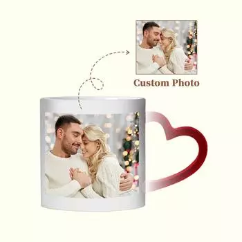1 шт. Индивидуальная цветная фотокружка с меняющимся сердцем. Кофейная кружка,кофейная чашка. Персонализируйте для разных случаев. подарок для семьи и любимых 11oz