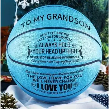 1 шт. индивидуальный баскетбольный мяч с гравировкой для внуков, подарки для любящих спорт внуков, индивидуальный выпускной на день рождения, подарки для внуков в школу 1 set синий
