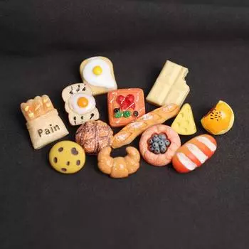1 шт., индивидуальный креативный милый мини-тост, хлеб, десерт, брошь из смолы, детская одежда, обувь, сумка, рюкзак, аксессуары для декора своими руками
