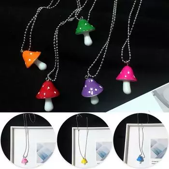 1 шт., индивидуальный разноцветный свитер с грибами, цепочка для женщин, ожерелье, ювелирные изделия, подарок, женские аксессуары