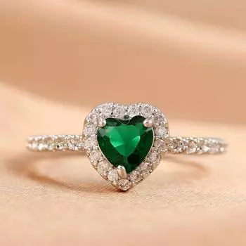 1 шт., инкрустированные цирконом, великолепные кольца с сердечками для женщин, пары, юбилей, свадьба, ювелирные аксессуары для невесты 17cm серебряный