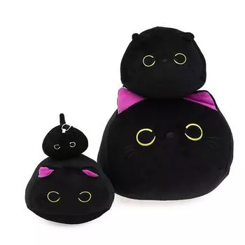 1 шт. Ins черная кошка плюшевая игрушка кукла 10/25/40 см кошка кукла маленькая подвеска мягкая подушка подушка для девочки подарок плюшевые игрушки 25cm фиолетовый