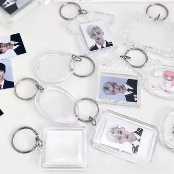 1 шт. INS простая прозрачная акриловая 1-дюймовая фоторамка корейский Kpop Idol 1-дюймовая фотокарточка защитный дисплей брелок сумка подвеска