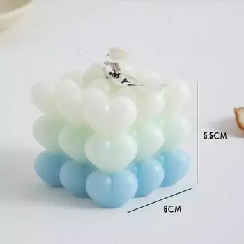1 шт. Ins style Gradient Love Bubble Cube свеча ручной работы ароматизированная свеча ароматерапия соевый воск свеча свадебная вечеринка украшение дома