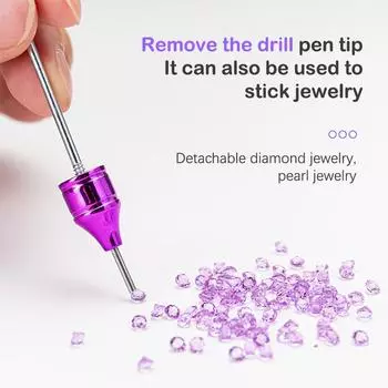 1 шт., инструмент для дизайна ногтей с бисером, двухточечная дрель-ручка с головкой-карандашом, всасывающий инструмент для дрели, ручка для дизайна ногтей, двойная ручка-линия