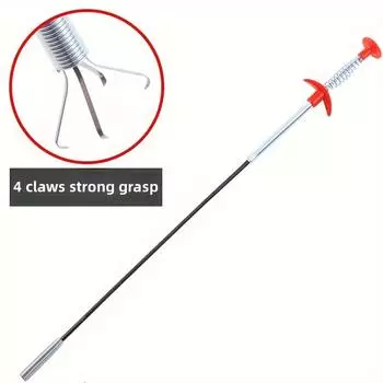 1 шт., инструмент для дноуглубительных работ с крюком-грейфером, длинный гибкий захват, очиститель слива раковины, крюк для удаления канализационных засоров кухонной раковины 23.62inch 1 серебряный