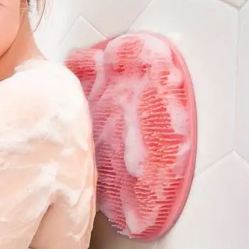 1 шт., инструмент для купания, ванна, массаж, скраб для ног, коврик, силиконовый, нескользящий, для растирания спины, массажа ног, щетка для ванны, отшелушивания с присоской, для мытья тела розовый