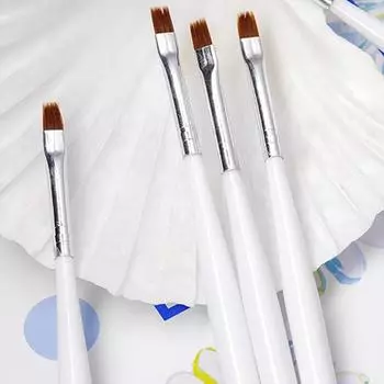 1 шт., инструмент для ногтей, маленькая круглая головка, белая гелевая ручка, плоский рот, легкая ручка, удлиненная кисточка для клея и ногтей, профессиональный маникюр