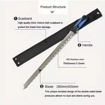 1 шт. Инструмент для резки плит из каменной ваты, ручной инструмент для наружных стен из минеральной ваты, резак для композитных плит из хлопка высокой плотности 28CM синий