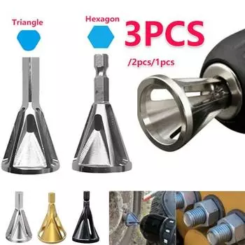 1 шт. инструмент для удаления заусенцев с внешней фаски, инструменты для удаления заусенцев из металла, инструмент для сверла с патроном (Шестиугольник/Треугольник) LM 3/6 золотой