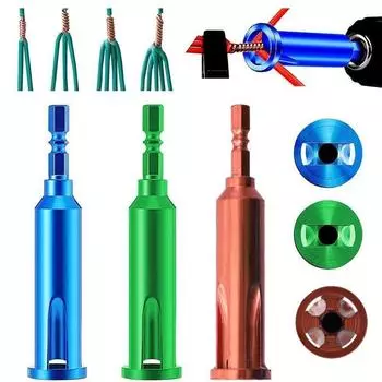 1 шт., инструмент для зачистки проводов, 2,5/4, квадратный инструмент для зачистки электрического кабеля, 2-5 отверстий, 1/4 дюйма, шестигранный хвостовик, инструмент для быстрого скручивания проводов для электрика 4mm-Green