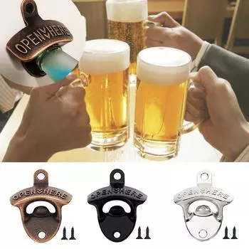 1 шт., инструменты для открытия пива, винтажные ретро-сплавы, подвесные, четыре цвета, настенная открывалка для бутылок 2