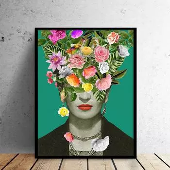 1 шт. Интерьерные картины, красочные цветы, домашний декор, женский постер, абстрактная настенная живопись, гостиная, настенное искусство, холст, картина без рамки 21*30cm No Frame