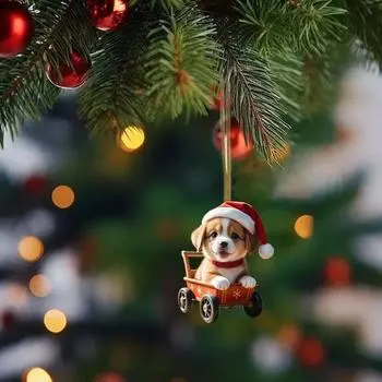 1 шт. интересная акриловая рождественская подвеска в виде собаки, автомобильные аксессуары для ключей, забавная собака, украшение своими руками, лучший подарок для друзей