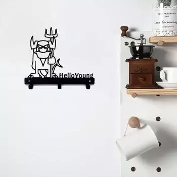 1 шт. интригующе жуткий металлический декоративный крючок, компактная полка для хранения и жуткое демоническое украшение, зловещий крючок ужасов на Хэллоуин чёрный