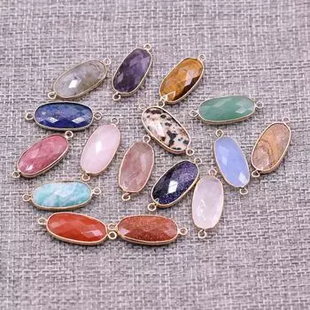 1 шт. Исцеляющий кристалл Рейки, энергетический натуральный камень, овальный кварц, агат, аметист, драгоценный камень, подвески, подвески, соединители для самостоятельного изготовления ювелирных изделий 1Pc-1127mm