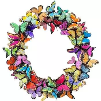 1 шт. искусственная бабочка фон венок цветочная гирлянда 25 см диаметр красочный ручная работа сделай сам домашняя свадьба 25cm