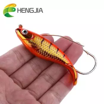 1 шт., искусственная приманка, игровая вибрация, жесткая пластиковая свинцовая приманка с 3D глазами, новые аксессуары, одинарный крючок