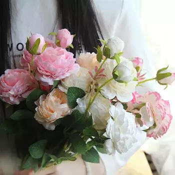 1 шт., искусственная западная роза, шелковая роза, искусственные цветы, цветочная композиция, домашний декор, 3 головы