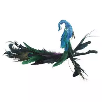 1 шт. Искусственное павлинье перо, мини-имитация, длиннохвостые птицы, сделай сам, украшение для вечеринки, фигурка, декор для дома и сада, 45x6 см