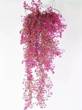 1 шт. искусственное подвесное растение, искусственный цветок, золотой колокольчик, ива, пластик для внутреннего и наружного использования, реалистичная подставка для цветов в саду и гостиной 85cm фиолетовый