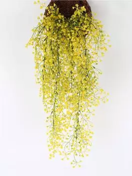 1 шт., искусственное висячее растение, золотой колокольчик, ива, пластиковый искусственный цветок для помещения и улицы, реалистичный лист, садовая подставка для цветов, декор для гостиной 85cm фиолетовый