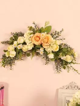 1 шт., искусственные арки, цветы, шелковая роза, настенная дверь, перемычка, цветочная отделка, зеркало, цветок, подвесной свадебный фон, реквизит шампанского