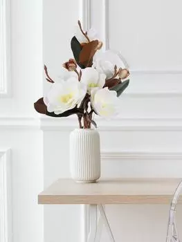 1 шт. искусственные цветы магнолии, настоящие цветы магнолии для украшения, шелковые цветы для цветочных композиций белый