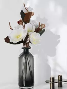 1 шт., искусственные цветы магнолии, настоящие сенсорные цветы для украшения, шелковые цветы для цветочных композиций оранжевый