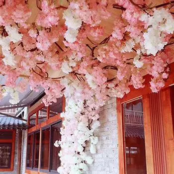 1 шт. искусственные цветы вишни ветка сакуры шелковые цветы длинный стебель искусственный цветок шампанского