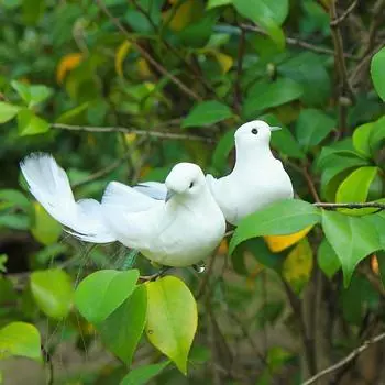 1 шт. искусственные голуби, птицы, поддельные голуби, имитация перьев голубя, рождественская елка, свадебные украшения для вечеринки, декор для дома и гостиной