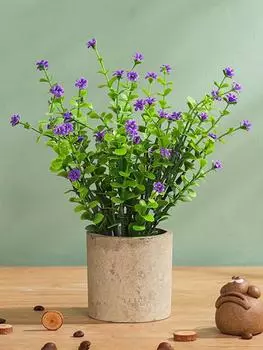 1 шт. искусственные мини-горшечные растения 25 см поддельные пластиковые миланские цветы для фермерского дома, гостиной, ванной комнаты, офисного стола, полки, украшение для дома, зелени фиолетовый
